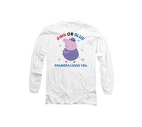 Hasbro Peppa Pig Pink Or Blue Grandpa Pig Loves You Long Sleeve T-Shirt, White | Size: Small Hasbro White S