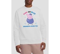 Hasbro Peppa Pig Pink Or Blue Grandpa Pig Loves You Sweatshirt, White | Size: Large Hasbro White L