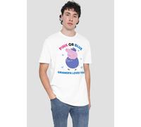 Hasbro Peppa Pig Pink Or Blue Grandpa Pig Loves You T-Shirt, White | Size: Medium Hasbro White M