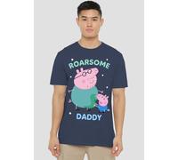 Hasbro Peppa Pig Roarsome Daddy Pig T Shirt, Heather Navy Navy XXXL
