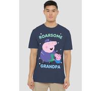 Hasbro Peppa Pig Roarsome Grandpa Pig T Shirt, Heather Navy Navy M