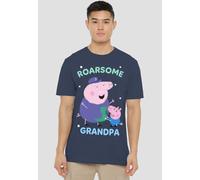 Hasbro Peppa Pig Roarsome Grandpa Pig T-Shirt, Heather Navy | Size: Small Hasbro Navy S