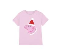 Hasbro Peppa Pig Santa Hat Kids T-Shirt, Pink | Size: 3-4 Years Hasbro Pink 3-4 Years