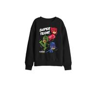 Hasbro Pj Masks Super Team Kids Sweatshirt in Black | Size: 9-11 Years Hasbro Black 9-11 Years