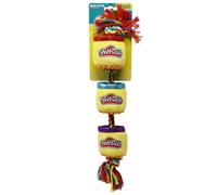 Hasbro Play-Doh Cans Plush Dog Toy, 18-Inch Squeaker and Crinkle Toy for Dogs, Yellow/Green/Red