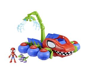 Hasbro Spidey and His Amazing Friends Marvel Dinowebs Crawler Toy for Kids, Interactive Spider-Man Playset with Figures