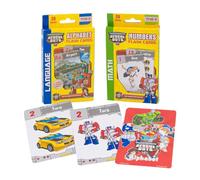 Hasbro Transformer Rescue Bots Flash Cards - Numbers, Alphabet - PreK-K (Set of 2 Pack)
