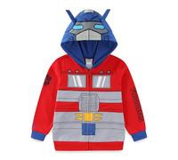 Hasbro Transformers Optimus Prime and Bumblebee Boys’ Zip Up Hoodie for Little Kids - Blue/Red/Yellow