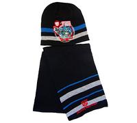 Hasbro Transformers Winter Hat and Scarf Set for Kids, Boys Various Sizes (Black, 52)