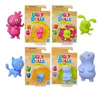 Hasbro Ugly Dolls Collectible 3-5cm Miniature Toy Figures - Pack of 4 - Moxy, Ox, Ugly Dog, & Babo