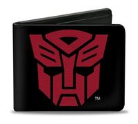 Hasbro Wallet, Bifold, Transformers Autobot Shield Black Red, Vegan Leather, Black, 4.0" x 3.5", Casual