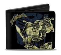 Hasbro Wallet, Bifold, Transformers Grimlock Sword Pose and Autobot Shield Black, Vegan Leather, Black, 4.0" x 3.5", Casual