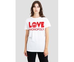 Hasbro Women's Monopoly Love Monopoly s Classic T-Shirt, White | Size: Large Hasbro White L