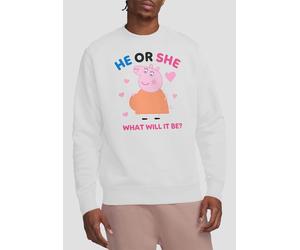 Hasbro Women's Peppa Pig Mummy Pig He Or She Sweatshirt, White | Size: Small Hasbro White S