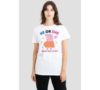 Hasbro Women's Peppa Pig Mummy Pig He Or She T-Shirt, White | Size: 2XL Hasbro White 2XL