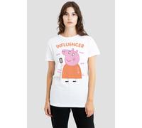Hasbro Women's Peppa Pig - Mummy Pig Influencer T-Shirt, White | Size: Large Hasbro White L