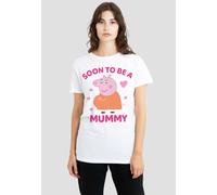 Hasbro Women's Peppa Pig Mummy Pig Soon To Be T-Shirt, White | Size: XL Hasbro White XL