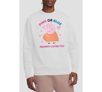 Hasbro Women's Peppa Pig Pink Or Blue Mummy Pig Loves You Sweatshirt, White | Size: Medium Hasbro White M