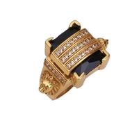 Hasdnker Fashion Square Round Geometry Mens Rings Luxury Inlaid Ring 11 Ring