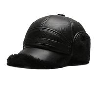 Hats Caps Skullies Beanies Beanie Old Man Hat Male Winter Dad Grandpa Warm Hat Thick Warm Leather Hat Old Ear Protector Cap Windproof Waterproof Uniformsize Black
