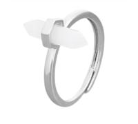 Hasdnker Hexagonal Crystal Finger Ring For Man Women Natural Stone Ametysts Crystals Adjustable Rings Anniversary Wedding Jewelry Moonstone