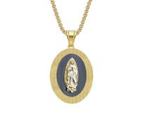 Hasdnker Necklace Pendant Chain Men Women Jewellery Fashion Christian Pendant Female Gold Color Madonna Necklace For Women Religious Jewelry