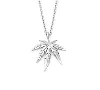 Hasdnker Necklace Pendant Chain Men Women Jewellery Silver Cannabiss Small Weed Herb Charm Necklace Maple Leaf Pendant Necklace Hip Hop Jewelry