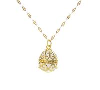 Hasdnker Necklace Pendant Chain Men Women Jewellery Vintage Enamel Easter Egg Pendant Necklace Retro Royal Colorful Painted Eggshell Charm Chain Necklaces Choker N1311344N-002