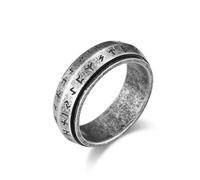 Hasdnker Rings Ring Jewellery Women Men 8Mm Viking Runes Spinner Ring For Men Rotatable Ring Size 7-13 13 Ancient
