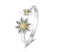 Hasdnker Rings Ring Jewellery Women Men Adjustable Original Hoops Ring Fine Jewelry Romantic For Girlfriend Cute Flower Rings Snake Heart Resizable Nbr0068