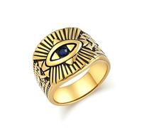 Hasdnker Rings Ring Jewellery Women Men All Seeing Eye Rings For Men Punk Gothic Statement Rings Eye Of Providence Protection Thumb Ring Amulet Jewelry 8 Gold