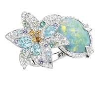 Hasdnker Rings Ring Jewellery Women Men Classic Ladies Fashion Colorful Flower Opal White Zirconia Crystal Female Ring For Women Party Jewelry Accessories 6
