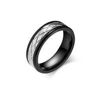 Hasdnker Rings Ring Jewellery Women Men Cool 8Mm Tow-Tone Silver Rose Gold Color Satin Finish Round Edge Contemporary Wedding Band Ring For Men 10 Silver
