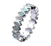 Hasdnker Rings Ring Jewellery Women Men Fashion Geometric Oval White/Green/Blue Imitation Fire Opal Ring For Women Accessories Wo