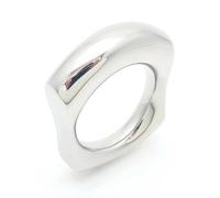 Hasdnker Rings Ring Jewellery Women Men Fashion Square Rings For Women Men Gold Silver Color Geometric Irregular Surface Waterproof Rings Femme Jewelry 8 Silver