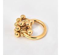 Hasdnker Rings Ring Jewellery Women Men High-End Grape String Niche Beaded Vacuum Ball Elegant Versatile Women'S Ring Finger Bracelet 5 Gold