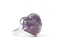 Hasdnker Rings Ring Jewellery Women Men Love Heart Cyrstal Stones Ring For Women Silver Color Natural Stone Adjustable Rings Enga