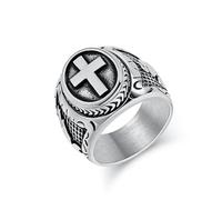 Hasdnker Rings Ring Jewellery Women Men Men'S Vintage Christian Holy Cross Prayer Ring 7 Silver