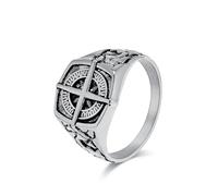 Hasdnker Rings Ring Jewellery Women Men Men'S Vintage Norse Viking Compass Ring Ancient Nordic Symbol Retro Signet Rings 12 Silver