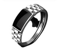 Hasdnker Rings Ring Jewellery Women Men Retro Black Drop Glaze Irregular Rings For Man Woman Punk Gothic Adjustable Couple Rings Jewelry Silverblack
