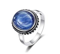 Hasdnker Rings Ring Jewellery Women Men Ring 8X10Mm Vintage Oval Natural Moonstone Rings Black Onyx Stone Rings Fine Jewelry For Women 8 R550Sk