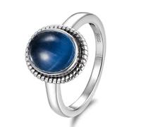 Hasdnker Rings Ring Jewellery Women Men Ring 8X10Mm Vintage Oval Natural Moonstone Rings Black Onyx Stone Rings Fine Jewelry For Women 8 R474Sk