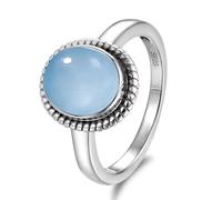 Hasdnker Rings Ring Jewellery Women Men Ring 8X10Mm Vintage Oval Natural Moonstone Rings Black Onyx Stone Rings Fine Jewelry For Women 6 R474B