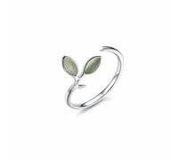 Hasdnker Rings Ring Jewellery Women Men Silver Color Art Small Fresh Buds Cat'S Eye Opening Ring Fashion Tide Flow High Quality Jewelry