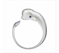 Hasdnker Rings Ring Jewellery Women Men Silver Color Beluga Whale Opening Adjustable Ring Korean Fashion Tide Flow High Quality