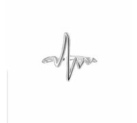 Hasdnker Rings Ring Jewellery Women Men Silver Color Fashion Personality Ecg Ring Simple Creative Dynamic Wave Heartbeat Open Ring