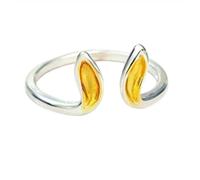 Hasdnker Rings Ring Jewellery Women Men Silver Color Fashionable Cute Rabbit Ear Personalized Open Ring High-Quality Girl'S Heart Jewelry