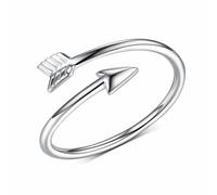 Hasdnker Rings Ring Jewellery Women Men Silver Color God Arrow Open Ring Simple And Fresh Literary Sweet Romantic Jewelry