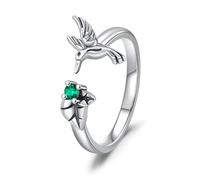 Hasdnker Rings Ring Jewellery Women Men Silver Color Luminous Firefly Ring Shiny Original Sun Moon Heart Shaped Lady Wedding Ring Jewelry 7 Nbr0052