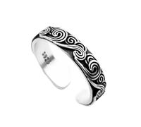 Hasdnker Rings Ring Jewellery Women Men Silver Color Retro Auspicious Cloud Opening Ring Simple Personality Cloud Chinese Style Jewelry